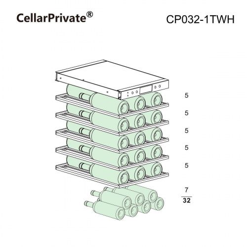 CellarPrivate винный шкаф CP032-1TWH фото 8